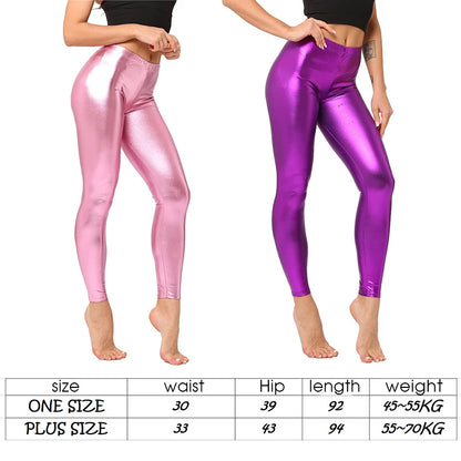 Leggings brillant taille haute pour femme