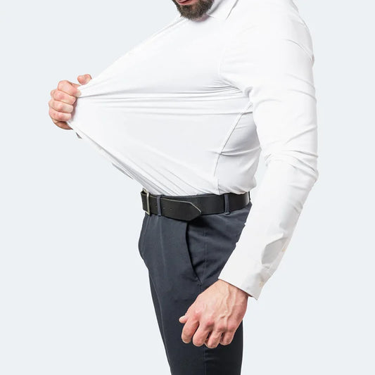 Chemise blanche à manches longues pour hommes