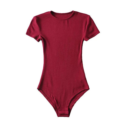 Body à manches courtes et col rond pour femme