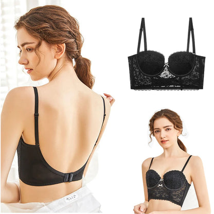 Soutien Gorge Push Up Femme Lingerie Bralette Dentelle Sexy Filles Invisible Haut Dos Nu