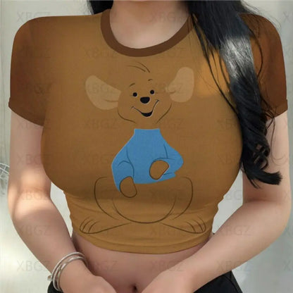 T-shirt Disney Winnie Ourson pour femmes haut court