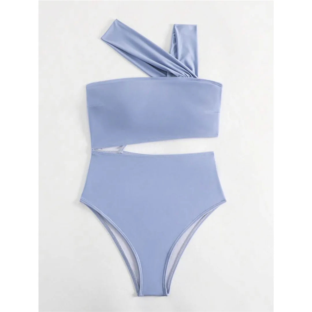 Maillot de bain une pièce découpé asymétrique pour femmes