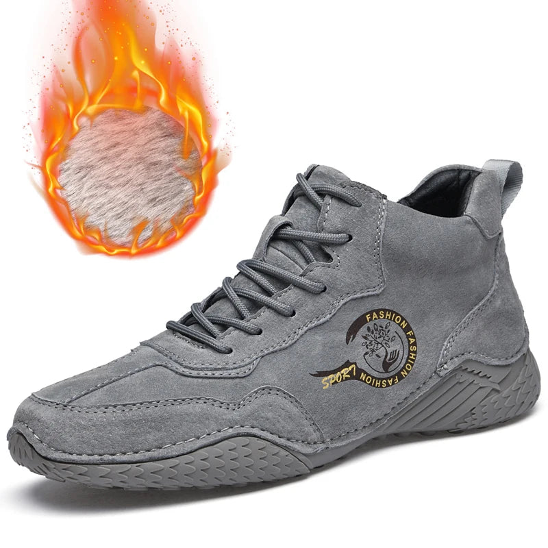 Baskets montantes en cuir souple pour hommes