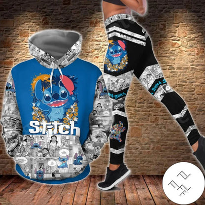 Ensemble sweat à capuche et Leggings Disney Stitch  pour femme