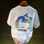 T-shirt à manches courtes brodé et imprimé pour hommes