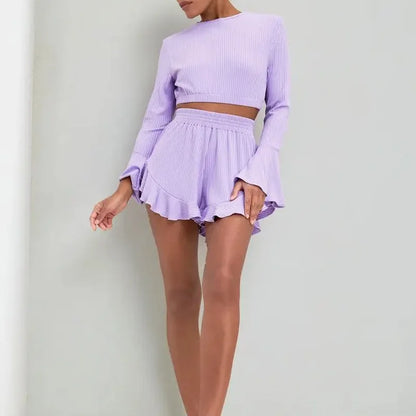 Ensemble pyjama 2 pièces en dentelle pour femme