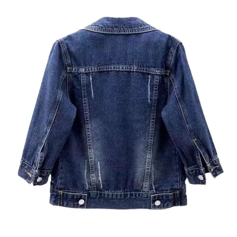 Veste en jean à manches trois-quarts pour femme