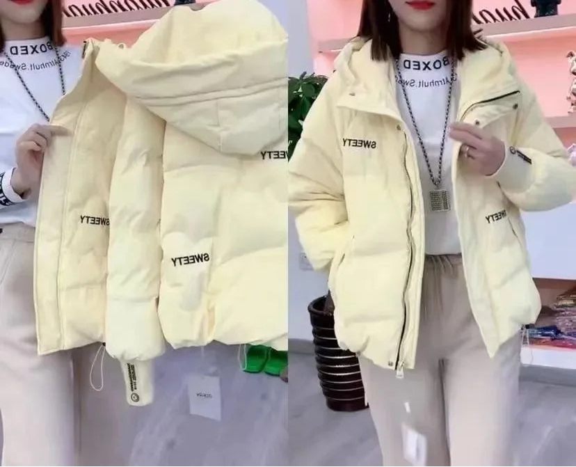 Manteau chaude à capuche et manches longues pour femme