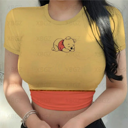 T-shirt Disney Winnie l'ourson pour femmes haut court