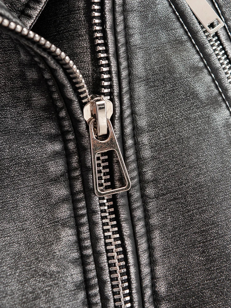 veste courte en faux cuir Pu pour femmes