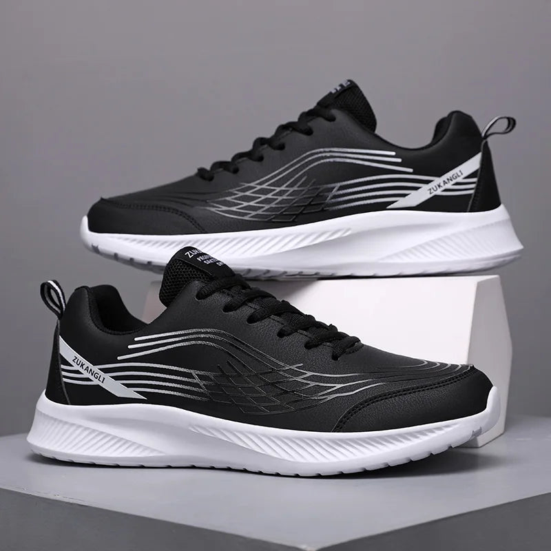 Chaussures de sport unisexes minimalistes en cuir synthétique  pour hommes