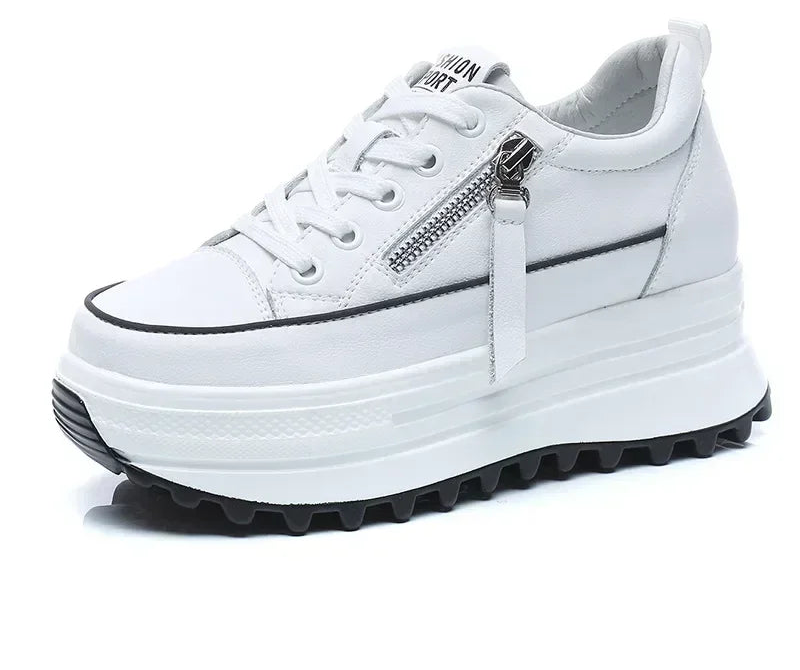 Baskets en cuir véritable pour femme