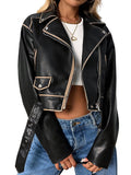 Veste vintage imitation cuir pour femme