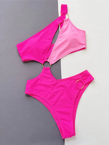 Maillot de bain une pièce asymétrique à une épaule pour femme