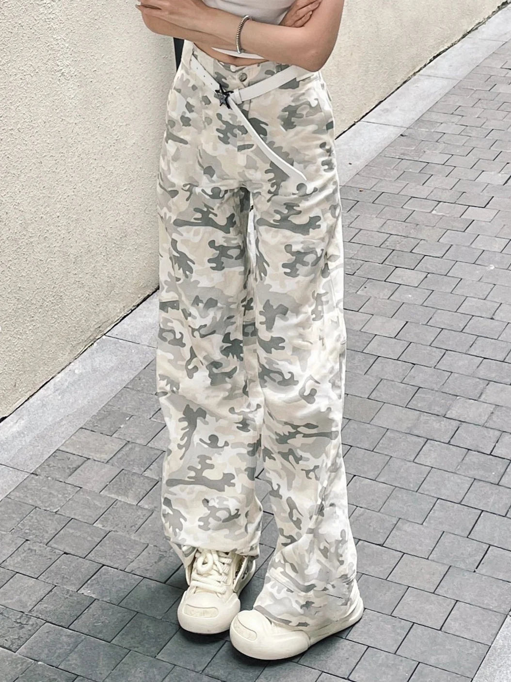 Pantalon vintage rétro à jambes larges pour femme