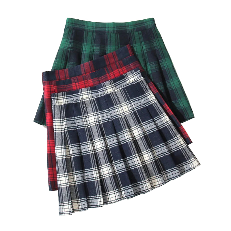 Mini-jupe trapèze d'été plissée taille haute pour femmes