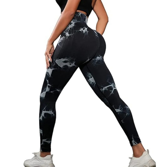 Pantalons de yoga tie-dye pour femmes, leggings de sport sans couture, taille haute,