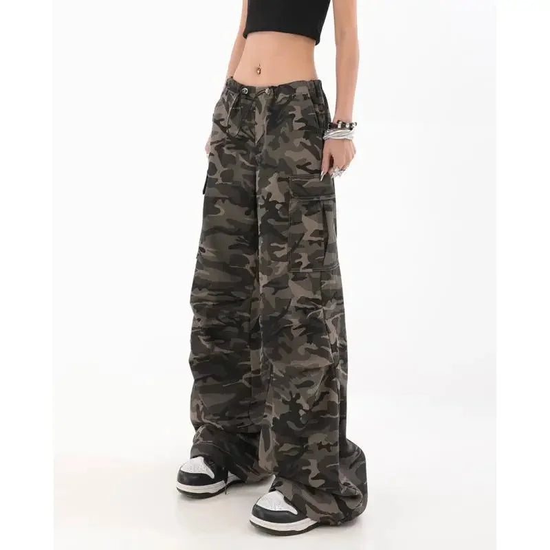 Pantalon cargo camouflage pour femme vintage