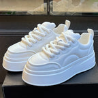 Baskets blanches à plateforme pour homme