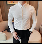 Chemises rayées à manches longues pour hommes