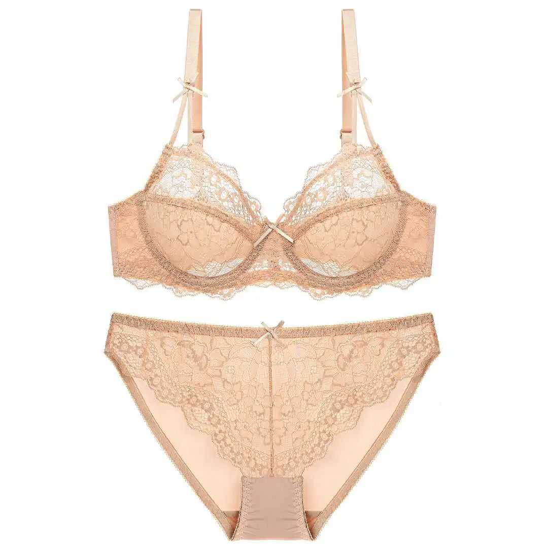 Ensemble de sous-vêtements respirants en dentelle, sexy et charmant, soutien-gorge ultra fin