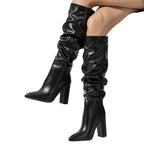 Bottes à talons hauts épais pour femmes