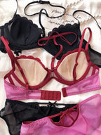 Ensemble brillant diamant Lingerie confort soutiens-gorge creux culotte pour femmes