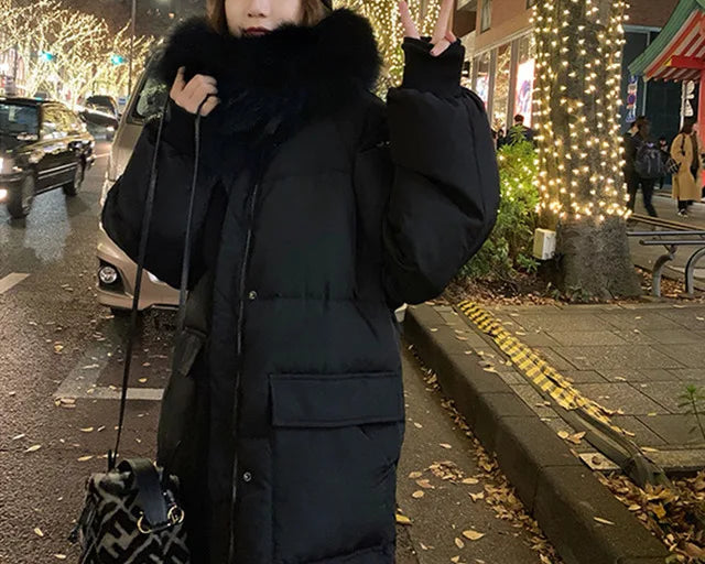 Doudoune longue double face pour femme