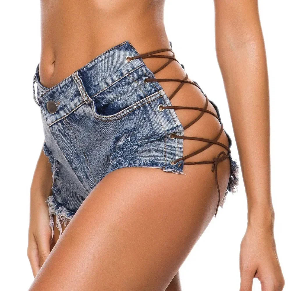 Shorts taille basse en jean pour femmes