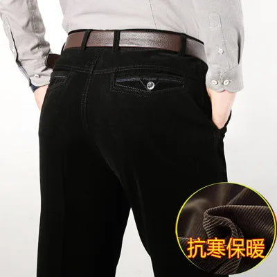 Pantalon droit classique en velours côtelé pour hommes