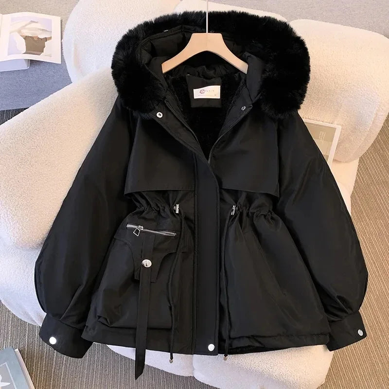 Manteau d'hiver rembourrée à capuche pour femme