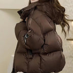 Manteau matelassées en patchwork de fourrure pour femmes