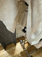 Mini jupe plissée grise avec cordon de serrage pour femmes