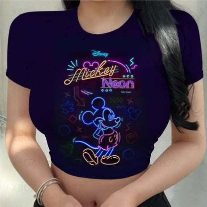 T-shirt Disney Minnie Mouse pour femmes haut court