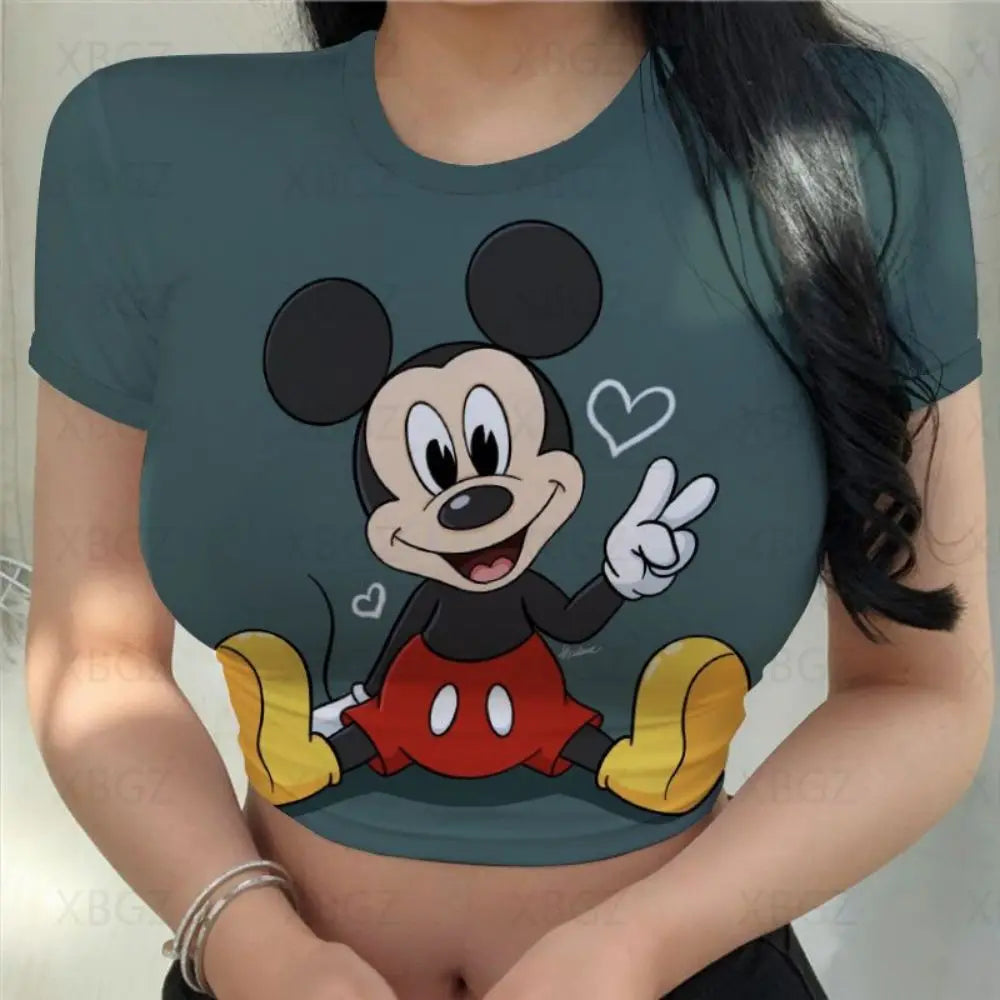 T-shirt Disney Minnie Mouse pour femmes haut court