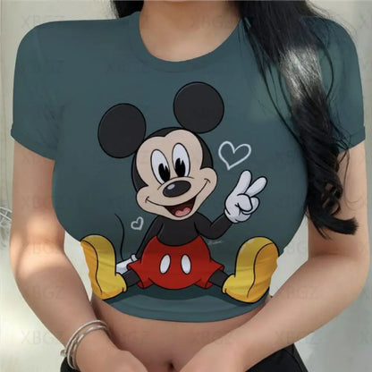 T-shirt Disney Minnie Mouse pour femmes haut court