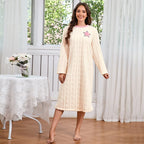 Chemise de nuit en glouton à manches longues pour femmes