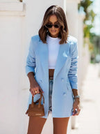 Manteau à manches longues et col croisé pour femmes