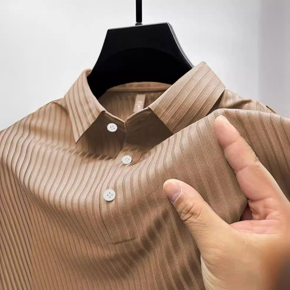 Polo décontracté à rayures pour hommes