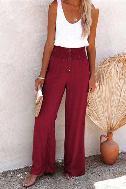 Pantalon Long en Coton et Lin pour Femme, Jambes Larges