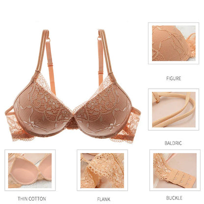 Ensemble de sous-vêtements Sexy en dentelle florale pour femme, soutien-gorge ajustable