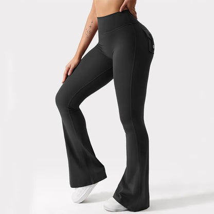 Pantalon de yoga skinny avec poche pour femme, leggings de sport