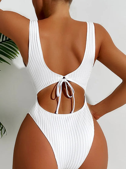 Maillot de bain une pièce à bretelles, sexy, coupe haute, dos nu, pour femmes,