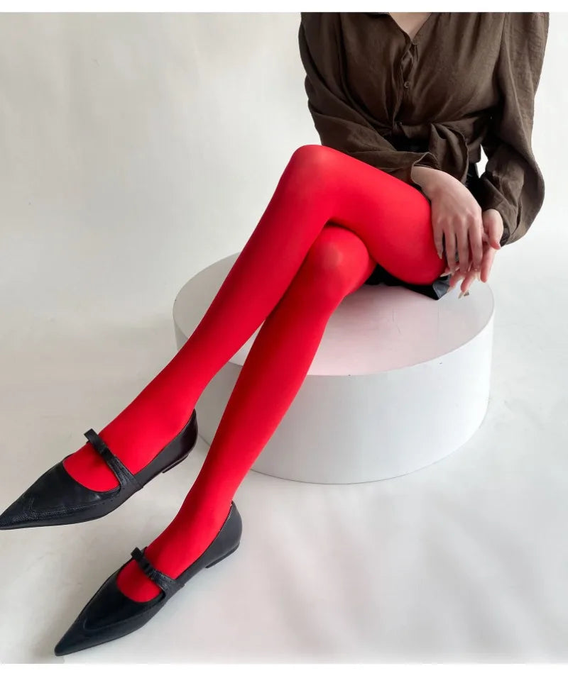 Leggings transparents rouges pour femmes