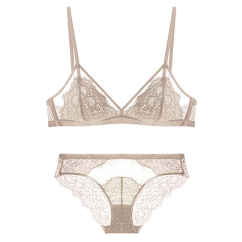 Ensemble de lingerie sexy en dentelle française brodée pour femme