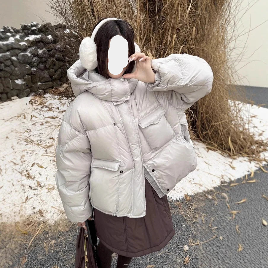 Doudoune courte polyvalente à capuche pour femme