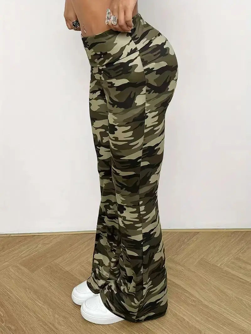 Pantalon taille haute à jambes larges pour femme