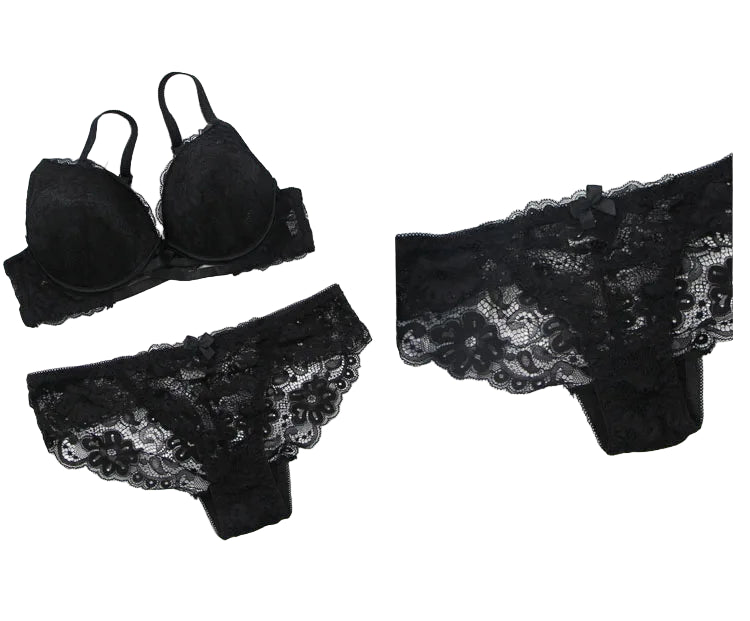 Ensemble de lingerie sexy en dentelle florale pour femmes