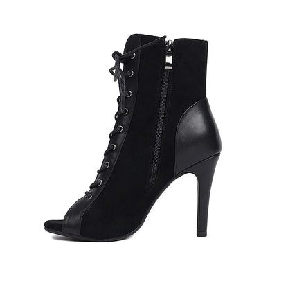 Bottines de haute qualité à talons avec bout ouvert pour femmes