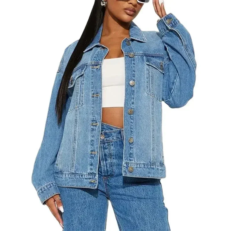 Veste en jean à simple boutonnage pour femme